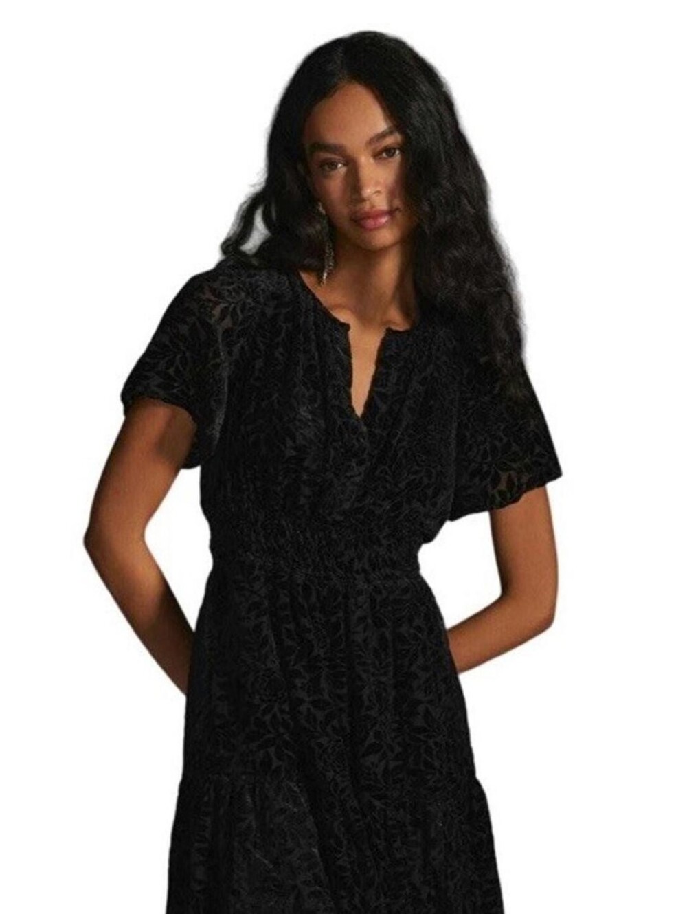 Anthropologie Somerset Mini Dress - Black Velvet Floral - Picture 3 of 7